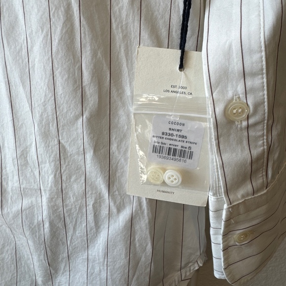 COH CITIZENS OF HUMANITY NWT Striped Cocoon Poplin Shirt White Button Down Up - Picture 12 of 15